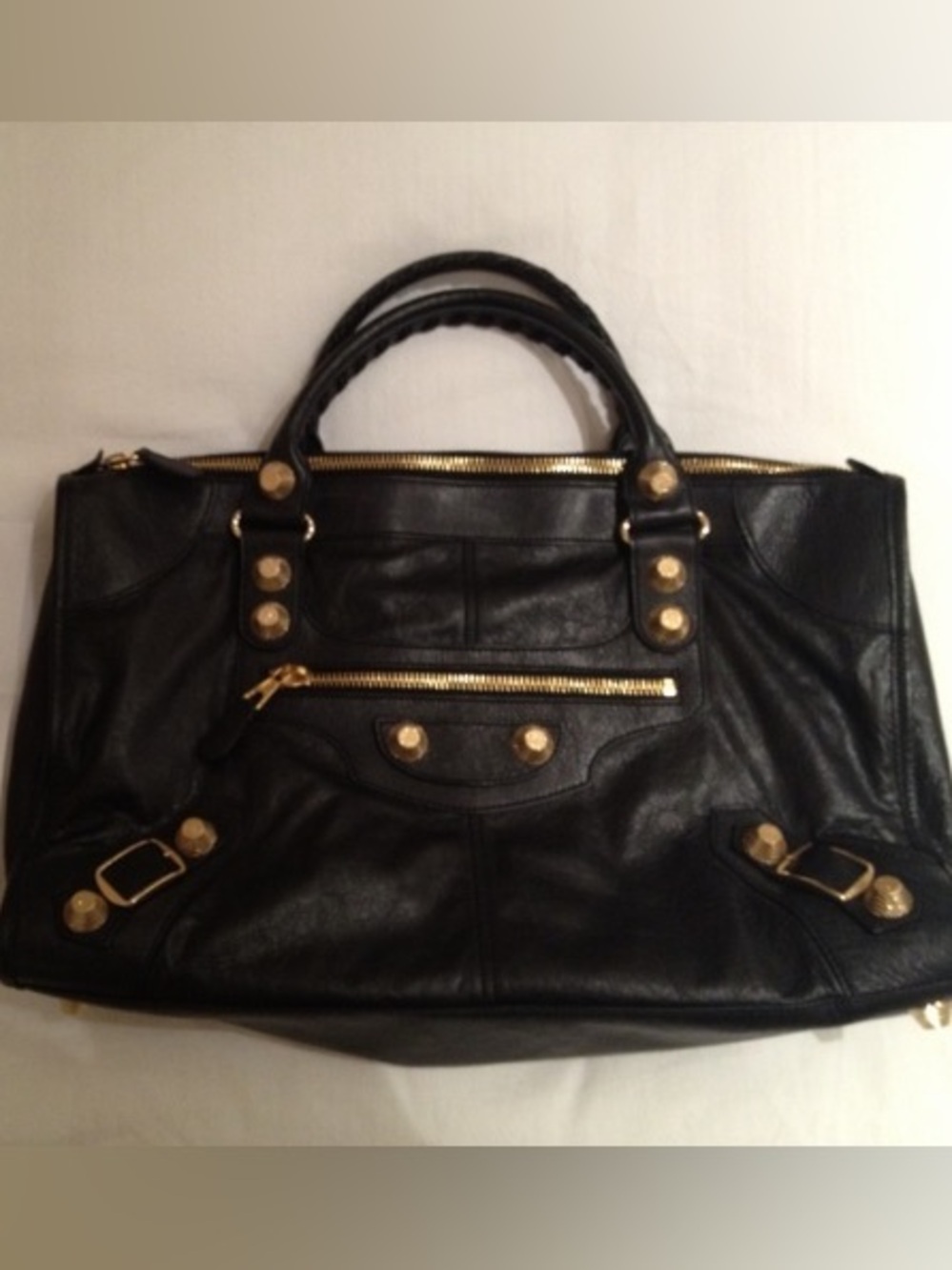 Balenciaga Black Giant21 Work GSH Leather Bag EUC